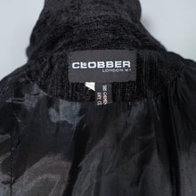 Load image into Gallery viewer, 60s 70s CLOBBER / JEFF BANKS GOTHIC BLACK CHENILLE MAXI COAT WITH CAPE SHOULDER - XS