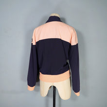 Load image into Gallery viewer, 70s DOES 50s SOFT RAYON STAR APPLIQUE PINK AND NAVY BOMBER JACKET - M-L
