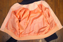 Load image into Gallery viewer, 70s DOES 50s SOFT RAYON STAR APPLIQUE PINK AND NAVY BOMBER JACKET - M-L