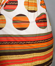 Load image into Gallery viewer, 50s 60s ORANGE STRIPE AND BALL PATTERN FULL COTTON SKIRT - 29.5&quot;
