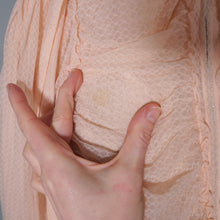 Load image into Gallery viewer, 50s HOWARD LINGERIE SHEER PINK MESH RUCHED BOUDOIR ROBE DRESS - M