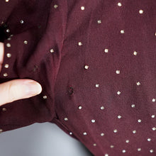 Load image into Gallery viewer, 40s BROWN ALL OVER SILVER RHINESTONE CREPE COCKTAIL DRESS - M