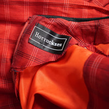 Load image into Gallery viewer, 50s HORROCKSES FASHIONS RED BLACK PLAID CHECK FULL SKIRT DRESS - XS