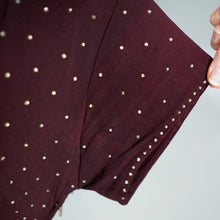 Load image into Gallery viewer, 40s BROWN ALL OVER SILVER RHINESTONE CREPE COCKTAIL DRESS - M