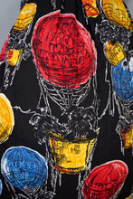 Load image into Gallery viewer, HANDMADE 50s FABRIC DOG AND HOT AIR BALLOON NOVELTY PRINT DRESS - S