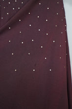 Load image into Gallery viewer, 40s BROWN ALL OVER SILVER RHINESTONE CREPE COCKTAIL DRESS - M