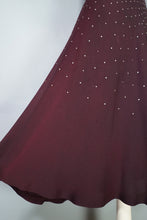 Load image into Gallery viewer, 40s BROWN ALL OVER SILVER RHINESTONE CREPE COCKTAIL DRESS - M