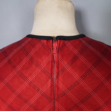 Load image into Gallery viewer, 50s HORROCKSES FASHIONS RED BLACK PLAID CHECK FULL SKIRT DRESS - XS