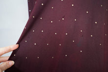 Load image into Gallery viewer, 40s BROWN ALL OVER SILVER RHINESTONE CREPE COCKTAIL DRESS - M