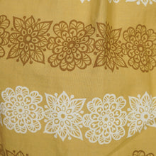 Load image into Gallery viewer, 50s MUSTARD YELLOW FLORAL SUN DRESS WITH RUCHED SHELF BUST AND PRINCESS PUFF SLEEVE - S-M
