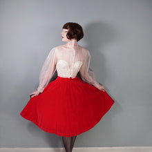 Load image into Gallery viewer, 50s PETER FRENCH BRIGHT RED CORDUROY FULL SKIRT - 24"