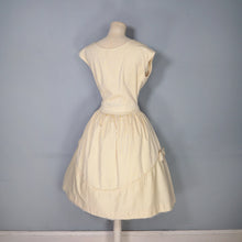 Load image into Gallery viewer, 50s 60s "GERTIE" YELLOW STRIPE COTTON DAY DRESS - S