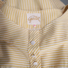 Load image into Gallery viewer, 50s 60s "GERTIE" YELLOW STRIPE COTTON DAY DRESS - S