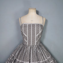 Load image into Gallery viewer, 50s HORROCKSES FASHIONS BLACK AND WHITE SUN DRESS AND BOLERO - S