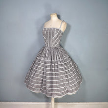 Load image into Gallery viewer, 50s HORROCKSES FASHIONS BLACK AND WHITE SUN DRESS AND BOLERO - S
