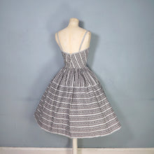 Load image into Gallery viewer, 50s HORROCKSES FASHIONS BLACK AND WHITE SUN DRESS AND BOLERO - S