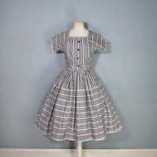 Load image into Gallery viewer, 50s HORROCKSES FASHIONS BLACK AND WHITE SUN DRESS AND BOLERO - S