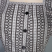 Load image into Gallery viewer, 50s HORROCKSES FASHIONS BLACK AND WHITE SUN DRESS AND BOLERO - S