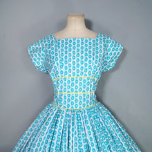 Load image into Gallery viewer, 50S HORROCKSES FASHIONS BLUE AND YELLOW FLORAL FULL SKIRTED DRESS - S