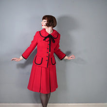 Load image into Gallery viewer, 60s HARELLA BOLD RED AND BLACK SKIRT AND JACKET SUIT SET - M