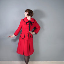 Load image into Gallery viewer, 60s HARELLA BOLD RED AND BLACK SKIRT AND JACKET SUIT SET - M