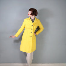 Load image into Gallery viewer, 60s BRIGHEST SUNSHINE YELLOW PURE WOOL MOD MINI COAT - XS-S