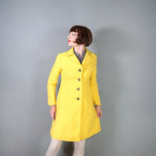 Load image into Gallery viewer, 60s BRIGHEST SUNSHINE YELLOW PURE WOOL MOD MINI COAT - XS-S