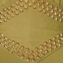 Load image into Gallery viewer, 40s SLINKY LIGHT GREEN RAYON JERSEY MAXI DRESS WITH GOLD STUDS - XS-S