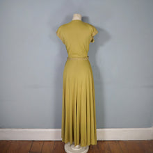 Load image into Gallery viewer, 40s SLINKY LIGHT GREEN RAYON JERSEY MAXI DRESS WITH GOLD STUDS - XS-S