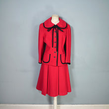 Load image into Gallery viewer, 60s HARELLA BOLD RED AND BLACK SKIRT AND JACKET SUIT SET - M