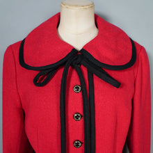 Load image into Gallery viewer, 60s HARELLA BOLD RED AND BLACK SKIRT AND JACKET SUIT SET - M