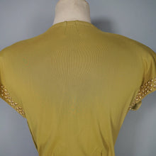 Load image into Gallery viewer, 40s SLINKY LIGHT GREEN RAYON JERSEY MAXI DRESS WITH GOLD STUDS - XS-S