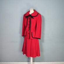 Load image into Gallery viewer, 60s HARELLA BOLD RED AND BLACK SKIRT AND JACKET SUIT SET - M