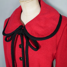 Load image into Gallery viewer, 60s HARELLA BOLD RED AND BLACK SKIRT AND JACKET SUIT SET - M