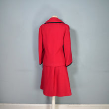 Load image into Gallery viewer, 60s HARELLA BOLD RED AND BLACK SKIRT AND JACKET SUIT SET - M
