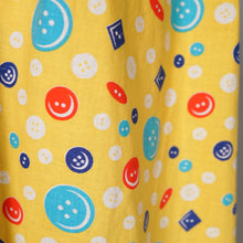 Load image into Gallery viewer, 40s BRIGHT YELLOW NOVELTY BUTTON PRINT SHIRT WAIST DAY DRESS - S