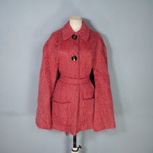 Load image into Gallery viewer, 80s ANDREW STEWART DUSKY PINK FUZZY MOHAIR AND WOOL CAPE COAT - S-M