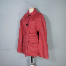 Load image into Gallery viewer, 80s ANDREW STEWART DUSKY PINK FUZZY MOHAIR AND WOOL CAPE COAT - S-M