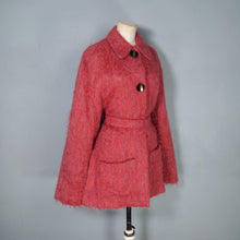 Load image into Gallery viewer, 80s ANDREW STEWART DUSKY PINK FUZZY MOHAIR AND WOOL CAPE COAT - S-M
