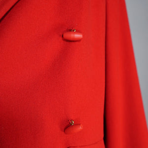 50s TRYLON RED SHORT OPEN CUT SWING WOOL JACKET - M