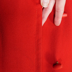 50s TRYLON RED SHORT OPEN CUT SWING WOOL JACKET - M