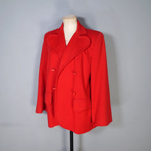 Load image into Gallery viewer, 50s TRYLON RED SHORT OPEN CUT SWING WOOL JACKET - M