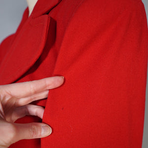 50s TRYLON RED SHORT OPEN CUT SWING WOOL JACKET - M
