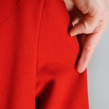 Load image into Gallery viewer, 50s TRYLON RED SHORT OPEN CUT SWING WOOL JACKET - M