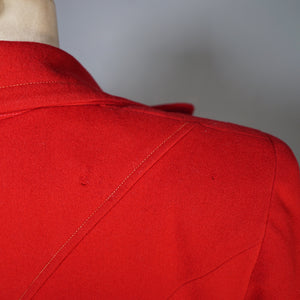 50s TRYLON RED SHORT OPEN CUT SWING WOOL JACKET - M