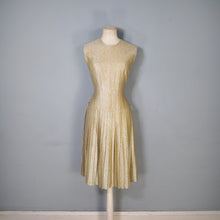 Load image into Gallery viewer, 60s BLANES SPARKLY GOLD METALLIC LUREX GOGO DRESS - S