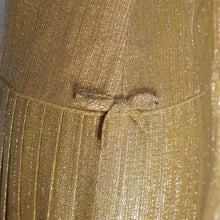 Load image into Gallery viewer, 60s BLANES SPARKLY GOLD METALLIC LUREX GOGO DRESS - S