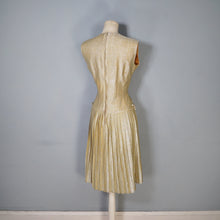 Load image into Gallery viewer, 60s BLANES SPARKLY GOLD METALLIC LUREX GOGO DRESS - S