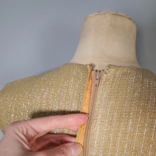 Load image into Gallery viewer, 60s BLANES SPARKLY GOLD METALLIC LUREX GOGO DRESS - S