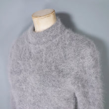 Load image into Gallery viewer, FLUFFY LIGHT GREY ANGORA JUMPER / SWEATER - S-M